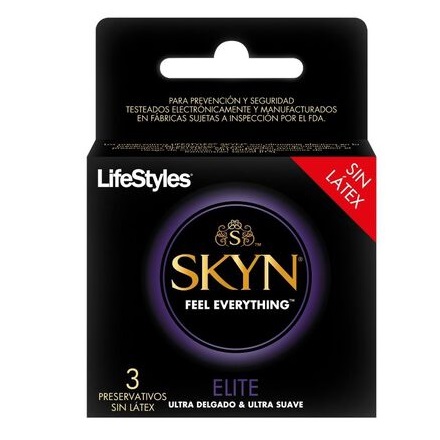 [7804918451663] Lifestyles Skyn Elite 3 Preservativos Ultra Finos Sensibles Sin Látex Prater