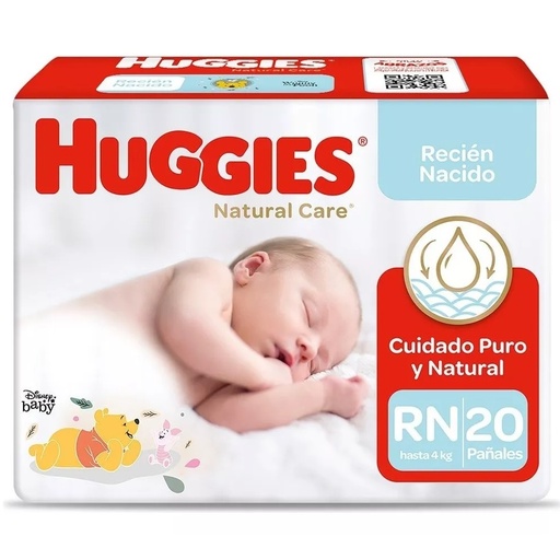 [7794626010804] Huggies Natural Care Talla RN Hasta 4 Kg 20 Pañales Kimberly Clark