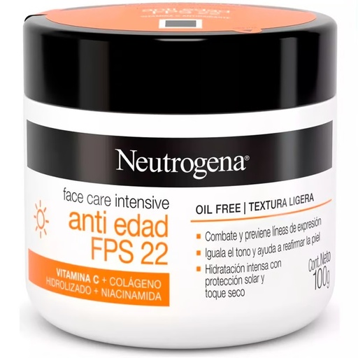 [7891010253820] Neutrogena Face Care Intensive Anti Edad FPS 22 100g