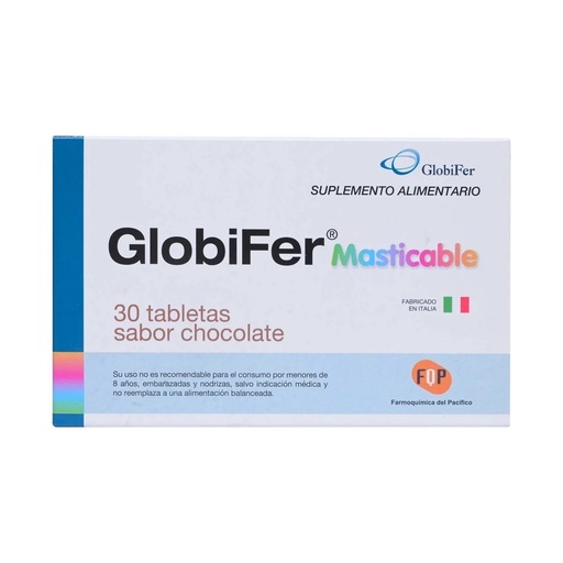 [5425035666024] Globifer Masticable 30 Comprimidos Sabor Chocolate Farmoquímica