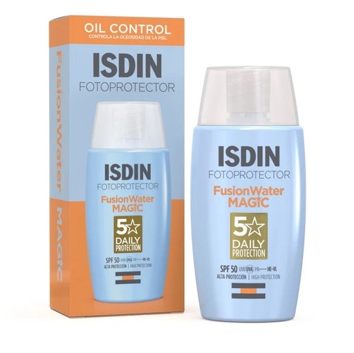 [8429420248977] Fotoprotector Fusion Water Magic Oil Control FPS 50+ Bloqueador Líquido 50 mL Isdin