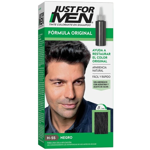 [7791080112037] Just for Men Tinte Colorante en Shampoo Negro 60 mL