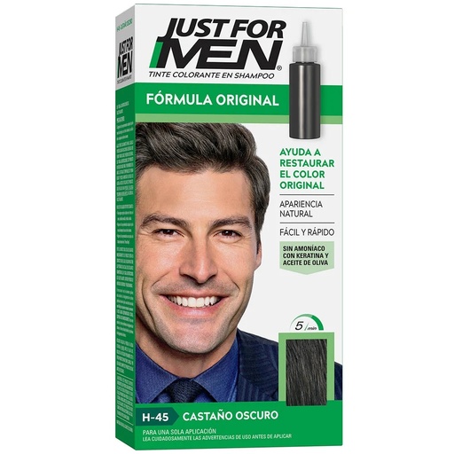 [7791080112020] Just for Men Tinte Colorante en Shampoo Castaño Oscuro 60 mL