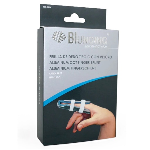 [7801001013944] Blunding Férula Dedo tipo C con Velcro Talla M