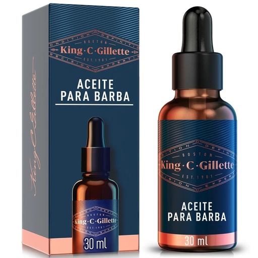 [7500435216241] King-C-Gillette Aceite para Barba con Aceite de Argán 50mL