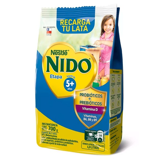 [8445290731432] Nido 5+ 700 g Fórmula Láctea Crecimiento Desde 5 Años Nestlé