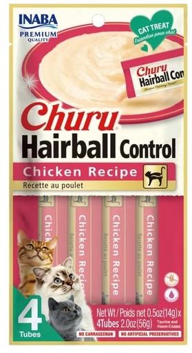 [810100850289] Churu Bolas de Pelos Pollo Snack Cremoso Gatos 4 sachet x 14 g