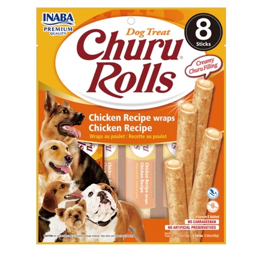 [850006715572] Churu Rolls Pollo para Perros 8 sachet x 12 g