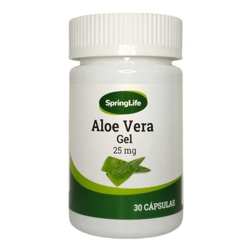 [737186534240] Aloe Vera Gel Deshidratado 25 mg 30 Cápsulas SpringLife