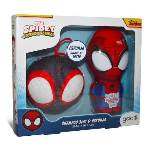 [7804915527057] Spider-Man Set de Baño Shampoo 3en1 + Esponja Gelatti