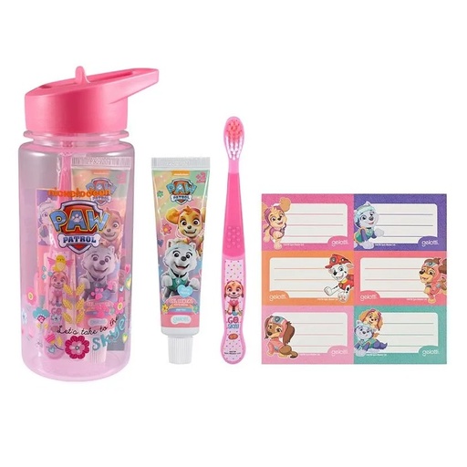 [7804915527996] Set Paw Patrol Skye Botella +Cepillo +Pasta Dental +Stickers Gelatti