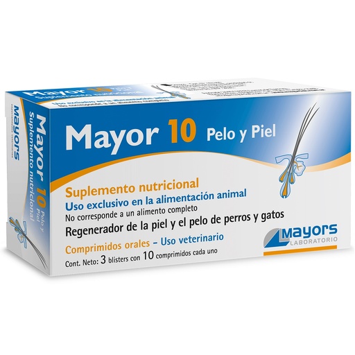 [7804669580902] Mayor 10 Pelo y Piel Perros/Gatos 30 Comprimidos Mayors