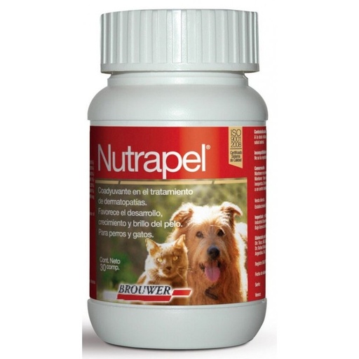 [7797600001089] Nutrapel Pelo y Piel Perros/Gatos 30 Comprimidos Brouwer