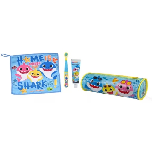 [7804915528023] Baby Shark Cepillo + Pasta Dental 50 g + Toalla Microfibra + Estuche Gelatti