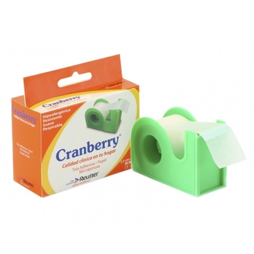 [7806130014503] Cranberry Tela Blanca Adhesiva Papel Microporosa 5 cm x 9 m con Dispensador Reutter