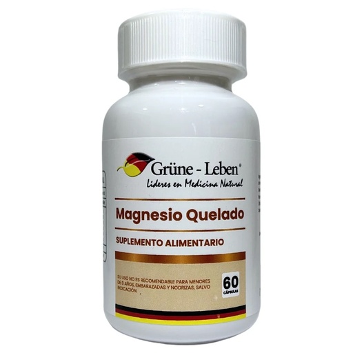 [900800100545] Magnesio Quelado 60 Cápsulas Grune Leben