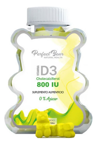 [7371869296020] Vitamina D3 (Colecalciferol) 800 UI 60 Gomitas Perfect Bear