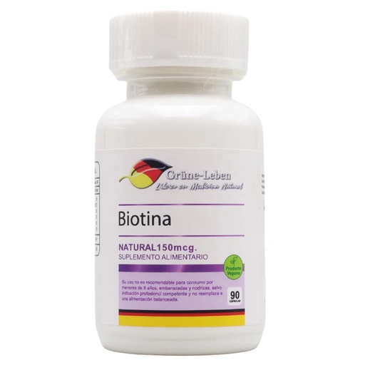 [900800100484] Biotina 150 mcg 90 Cápsulas Vegan Grune Leben