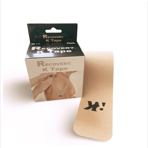 [7804656850230] Recovery K Tape Beige Venda Adhesiva Precortada 20 tiras 5 cm x 5 m