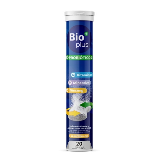 [7804665350134] Bioplus Probióticos+ 12 Vit+ 9 Min+ Ginseng 20 Tabletas Efervescentes Naranja