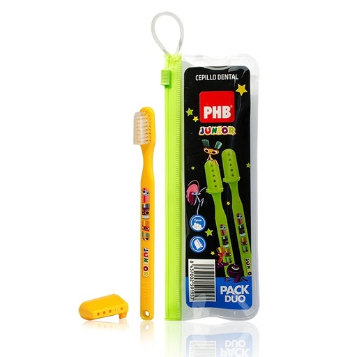 [8437002591953] PHB Junior Pack Duo Estuche + 2 Cepillos de Dientes Infantiles Dentaid