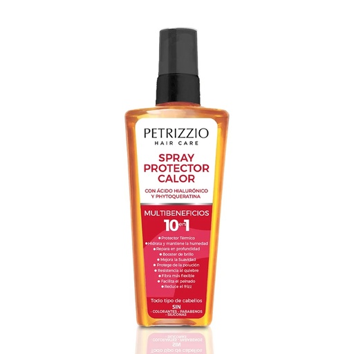 [7804907962705] Spray Capilar Protector Calor 10 en 1 Ác. Hialurónico Keratina 100 mL Petrizzio Hair Care