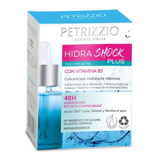 [7804907961272] Hidra Shock Plus Serum Concentrado Hidratante Intensivo con Vit. B3 28 mL Petrizzio