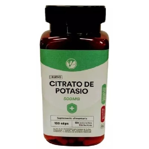 [9027891092229] Citrato de Potasio 500 mg 120 Cápsulas Natural Farm