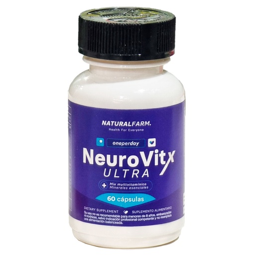 [9786198199917] NeuroVitX Ultra (Magnesio,Triptofano, Vit D3 y Complejo B) 60 Cápsulas Natural Farm