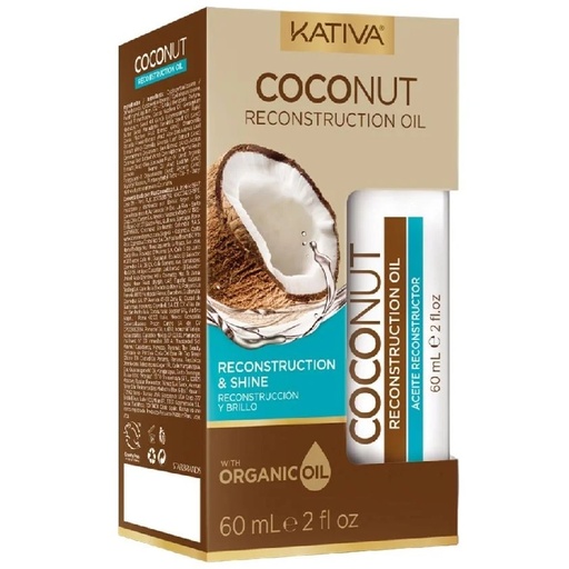 [7750075044821] Kativa Coconut Reconstruction Oil Aceite Capilar Reconstrucción y Brillo 60mL