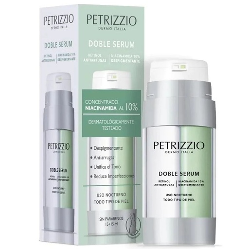 [7804907970588] Doble Serum Noche Retinol Niacinamida -Antiarrugas Despigmentante 15+15 mL Petrizzio