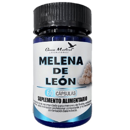 [764451927834] Melena de León 200 mg 60 Cápsulas Green Medical