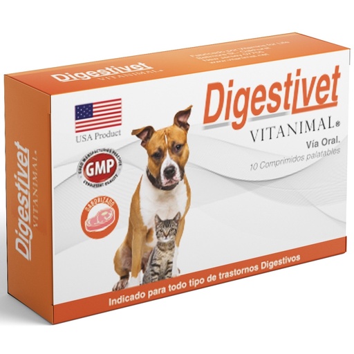 [0658325854176] Digestivet 10 Comprimidos Gato/Perro Vitanimal