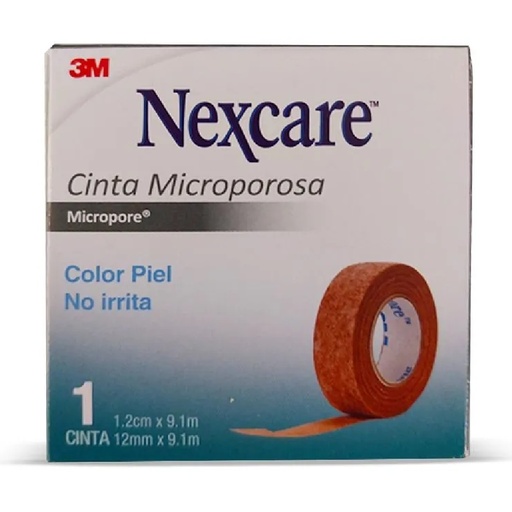 [7702098004191] Nexcare Micropore Cinta Quirúrgica de Papel Color Piel 1,2 cm x 9,1 m 3M
