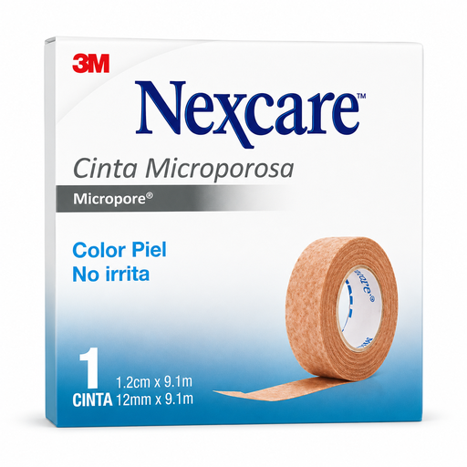 [7702098004191] Nexcare Micropore Cinta Quirúrgica de Papel Color Piel 1,2 cm x 9,1 m 3M