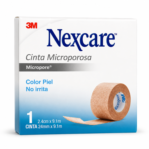 [7702098004184] Nexcare Micropore Cinta Quirúrgica de Papel Color Piel 2,4 cm x 9,1 m 3M