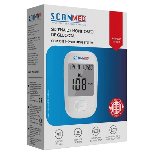 [6970221767560] Kit Glucómetro - Sistema de Monitoreo de Glucosa Scanmed