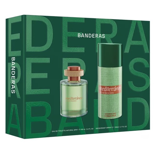 [8411061091760] Mediterráneo Antonio Banderas Eau de Toilette Spray 100 mL + Desodorante Spray 150 mL Puig