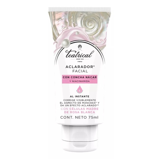 [650240063435] Teatrical Crema Aclaradora Facial con Concha Nácar y Niacinamida 75 mL Genomma Lab