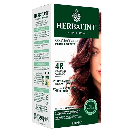 [8016744805995] Herbatint 4R Castaño Cobrizo Tintura Permanente Gel 150 mL