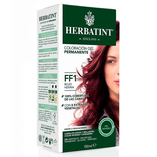 [8016744806114] Herbatint FF1 Rojo Henna Tintura Permanente Gel 150 mL