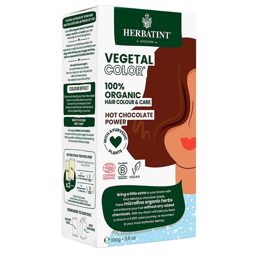 [8016744803038] Herbatint Hot Chocolate Power Henna Temporal 100 g