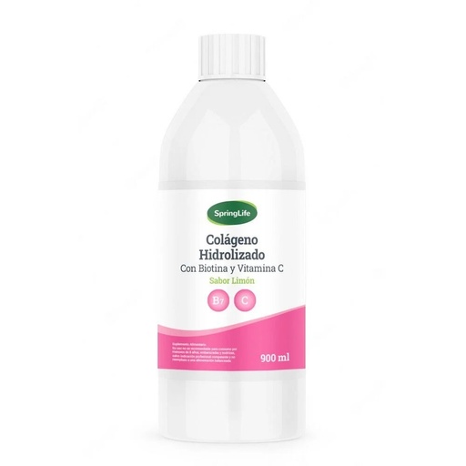 [7805633026013] Colágeno Hidrolizado + Biotina + Vit. C Sabor Limón 900 mL Springlife