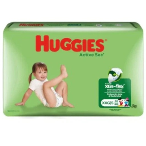 [7809604030726] Huggies Active Sec Talla XXG 14-20 Kg 12 Pañales Kimberly Clark