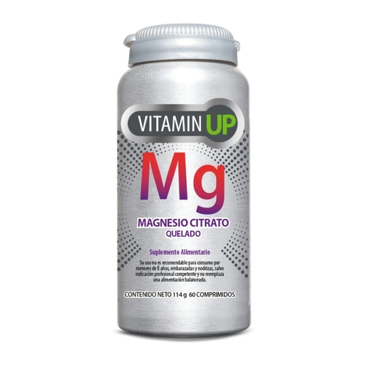 [7804637360833] Vitamin UP Mg Magnesio Citrato Quelado 60 Comprimidos NewScience