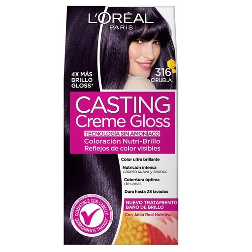 [7896014184552] Casting Creme Gloss 316 Ciruela Tintura Temporal L'oreal