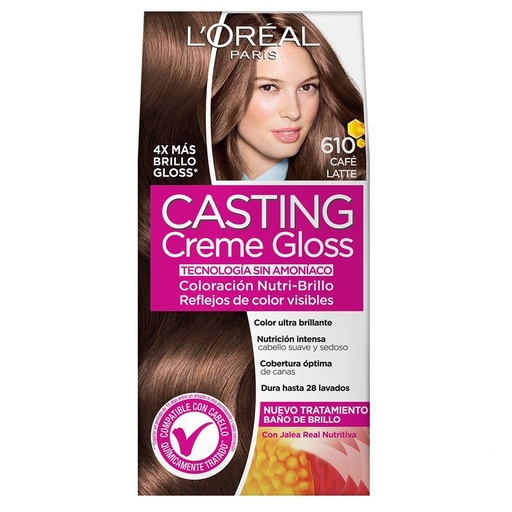 [7899706135870] Casting Creme Gloss 610 Café Latte Tintura Temporal L'oreal
