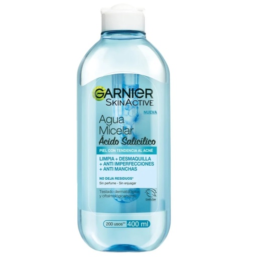 [7509552875416] Garnier Agua Micelar Ácido Salicílico 400 mL L'oreal