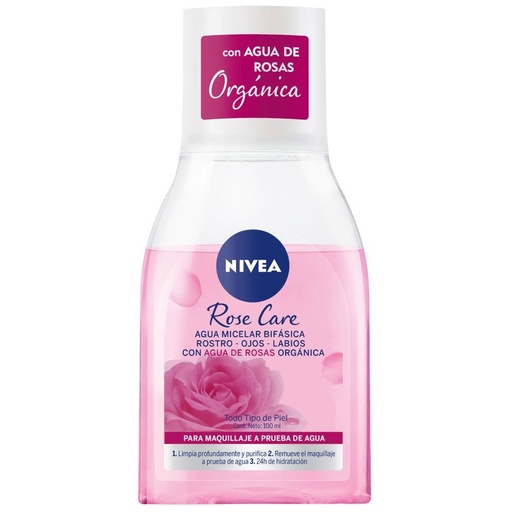 [4006000100791] Nivea Rose Care Agua Micelar Bifásica con Agua de Rosas 100 mL