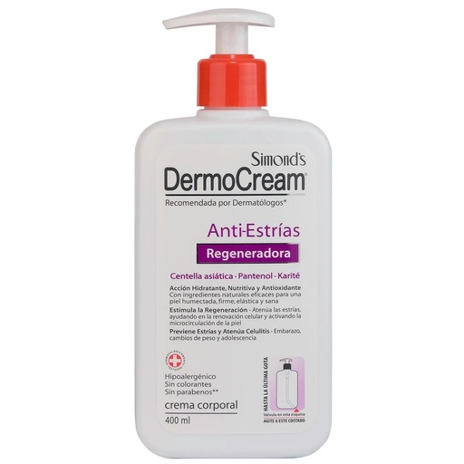 [7804945015494] Simond's Dermocream Crema Antiestrías Regeneradora 400 mL Durandin